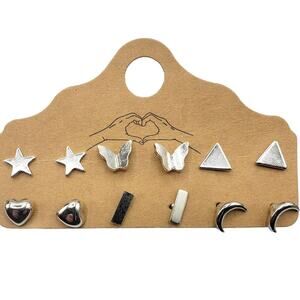 5/10 NWT 6 pair of silver-tone earrings